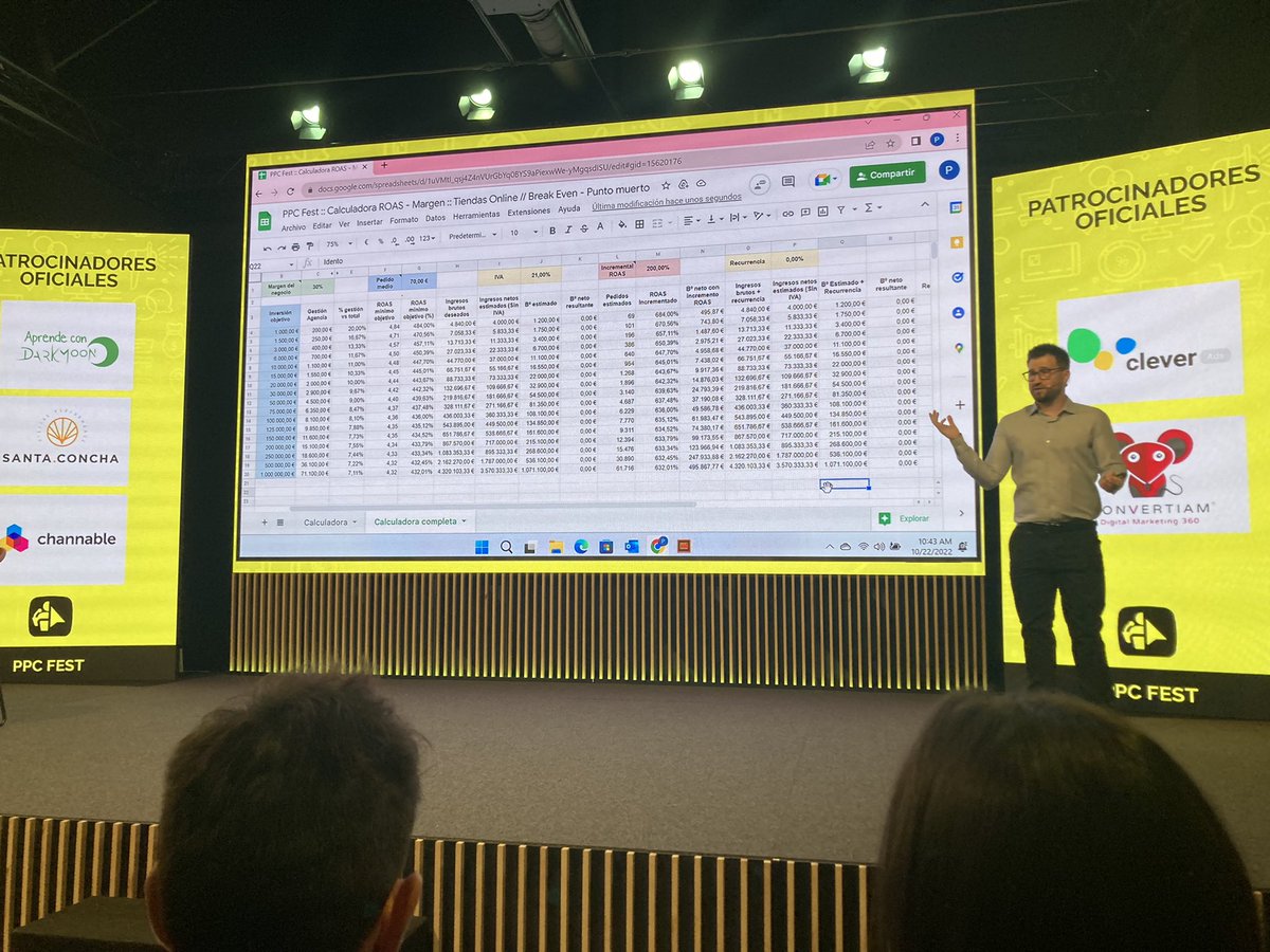 dowebspain's tweet photo. Top story: @martafdzgar: 'Alucinando con la calculadora de #ROAS de @CarlosDavid_MKT en el #PPCFest 🤩 @ppccast ' https://t.co/e6zmlr1tNA, see more https://t.co/pfwv7QoHEG