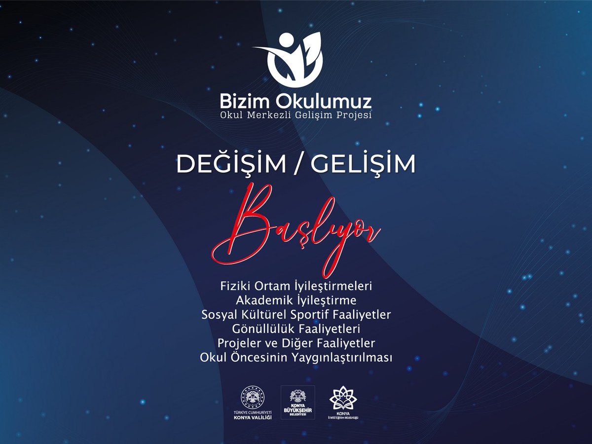 Valiliğimiz öncülüğünde Büyükşehir Belediyemiz ve İl Milli Eğitim Müdürlüğümüz ortaklığında uygulanacak olan "Bizim Okulumuz (Okul Merkezli Gelişim) ve Başarmaya Hazırım (Kitap Okuma)" projeleri başlıyor.
<a href="/tcmeb/">Millî Eğitim Bakanlığı</a>
 
<a href="/konyamem/">Konya İl MEM</a>
 
<a href="/gokhanmurat1/">Murat YİĞİT</a>

<a href="/CihanbeyliMem/">Cihanbeyli Milli Eğitim Müdürlüğü</a>
 
<a href="/MehmetSaritas42/">Mehmet Sarıtaş</a>