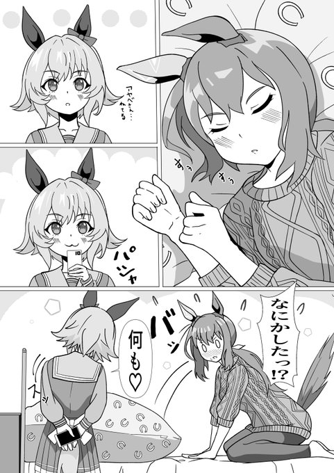 #ウマ娘プリティーダービー #カレンチャン  #アドマイヤベガアドマイヤベガとカレンチャン写真はひとしきり愛でた後に消した 