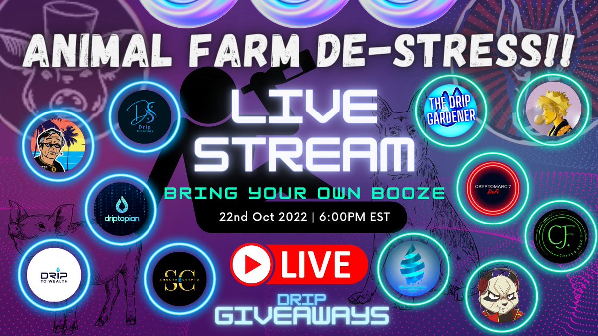 PaulFerBPgainz's tweet photo. Remember everyone this is happening  today let's get this Drip Army 💧 🐖 #AnimalFarm #dripnetwork https://t.co/JXdf5xVORb