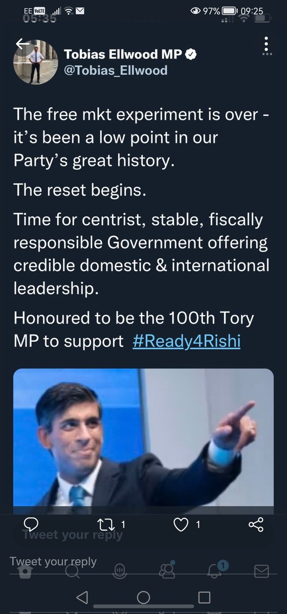Since deleted, but we have known all along what the hounding of 2 PM's was all about #TheGreatReset @Tobias_Ellwood you are a disgrace to your constituents AGAIN! We the great British public voted for free markets and control over our own destiny #NeverSunak #BringBorisBack