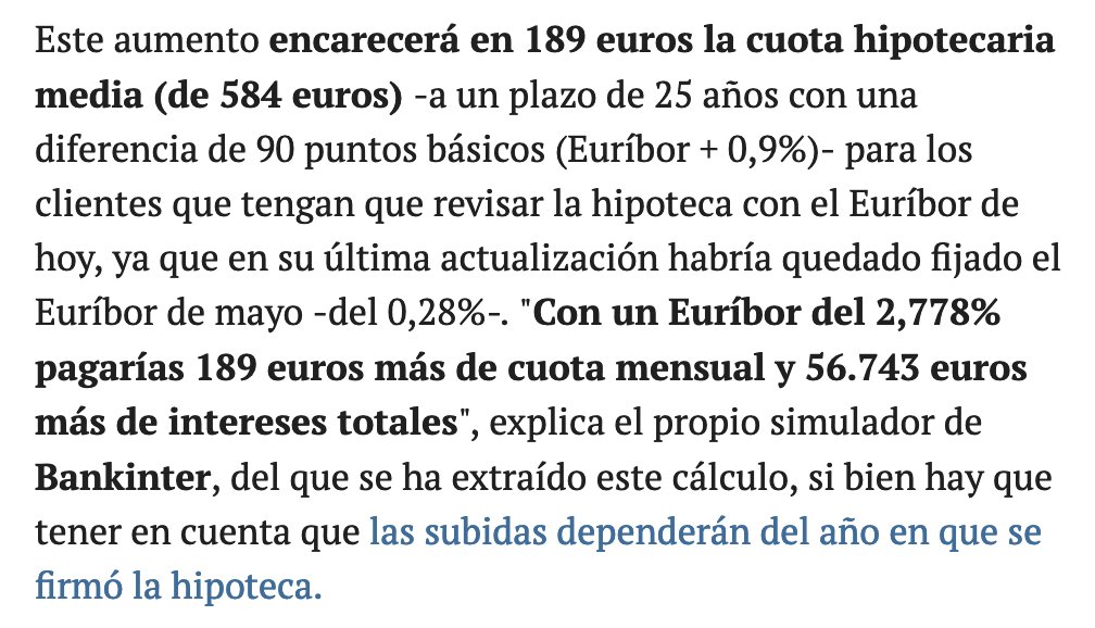 Recuerdo que Unidas @PODEMOS ha introducido una enmienda al RDL 14/2022 para limitar la brutal subida de las cuotas de las hipotecas con tipo variable. De momento, el PSOE dice que no e insiste en pedir por favor a la banca que apliquen 'buenas prácticas' motu proprio.