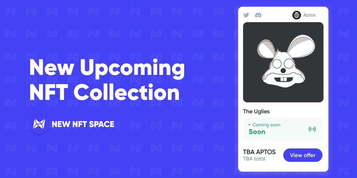 New NFT Space 🇺🇦 (@newnftspace) on Twitter photo ✨The Uglies is available on <a href="/NewNFTspace/">New NFT Space 🇺🇦</a>
@Ugliesonaptos , you're welcome🥰
✨Link: newnftspace.com/the-uglies ✨The Uglies is available on <a href="/NewNFTspace/">New NFT Space 🇺🇦</a>
@Ugliesonaptos , you're welcome🥰
✨Link: newnftspace.com/the-uglies