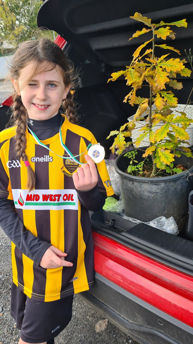 aidocooke's tweet photo. Proud dad. Captain of the team takes home an oak tree to plant instead of cup. Great idea 🌳 Up the 'Church @churchdrombane https://t.co/3QancX4Mj7