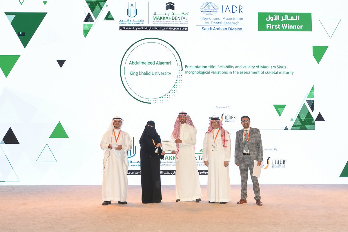 MakkahConferenc's tweet image. Congratulations to the 1st place winner of the Makkah Dental IADR Hatton competition ( Junior category): Abdulmajeed Alaamri from
King Khalid University 
#makkah #KSA #saudi #makkahdental #conference #exhibition #dental #makkahdental2022 #dentalconference