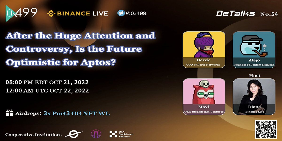 Port3Network's tweet photo. Attention Starmen! 🤩🔥

Don't forget to engage with the special campaign for the AMA talk we had with @diana_bnb  from @0x499 , @PontemNetwork , @OKX_Ventures !

Stand a chance to get whitelisted for the Port3 OG NFT! We are giving away 3 spots! 🎁

https://t.co/UvmYqluSQQ https://t.co/D5hamNw7Gd