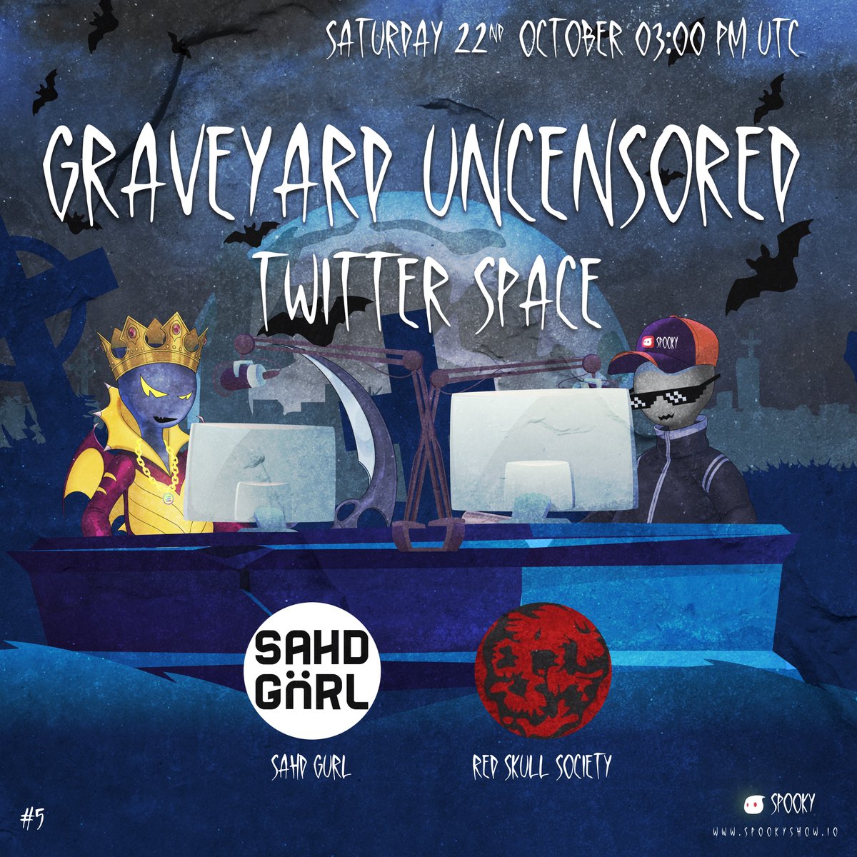 Graveyard Uncensored 🔞ep.5 Live AMA 

For a Spooky &amp; Chill Saturday we have invited <a href="/SahdGurl/">Sahd Gurl NFT</a> x @RedSkullS0ciety

Join us later for some exciting alpha &amp; giveaways. You'll feel renewed if you stay till the end.

⏰22nd October 3PM UTC

Set reminder⤵️
x.com/i/spaces/1lPKq…
