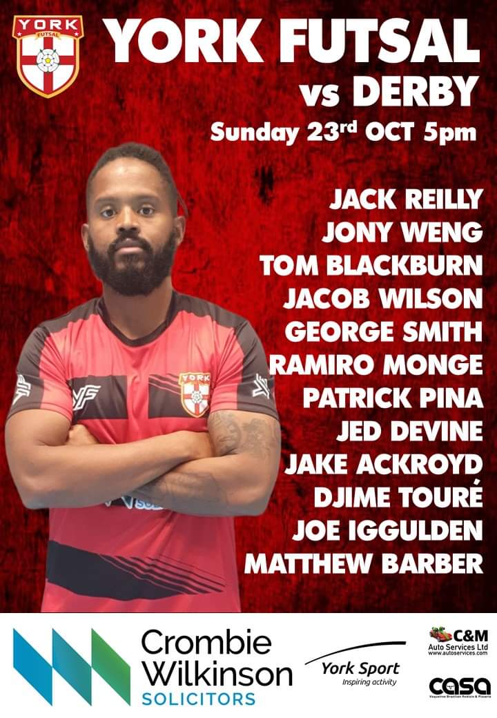 YorkFutsal's tweet photo. CONFIRMED | VIKINGS SQUAD ANNOUNCED
YORK FUTSAL vs Derby 
📍 | YorkSport ARENA
🗓  | Sun 23 Oct
⏱️ | 5pm KO (doors open 4.15pm)
🎟️ £5 ADULTS | U18s FREE
#yorkfutsalmassive https://t.co/3wYinsJqhP