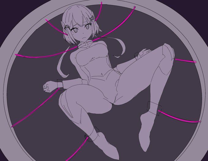 M中meets TRiの続きhksラフ描き 