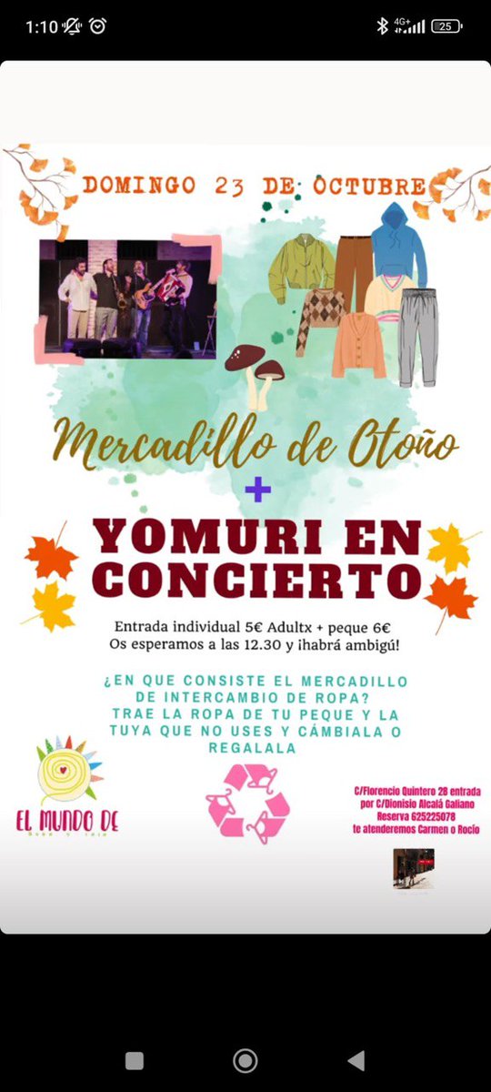 Mañana domingo 23oct estaremos otoñeando en el mundo de Buba y Lala...mediodía familiar y mercadillo de otoño con su musiquita pa bailar ¿qué más queréis? Toda la información el en cartel