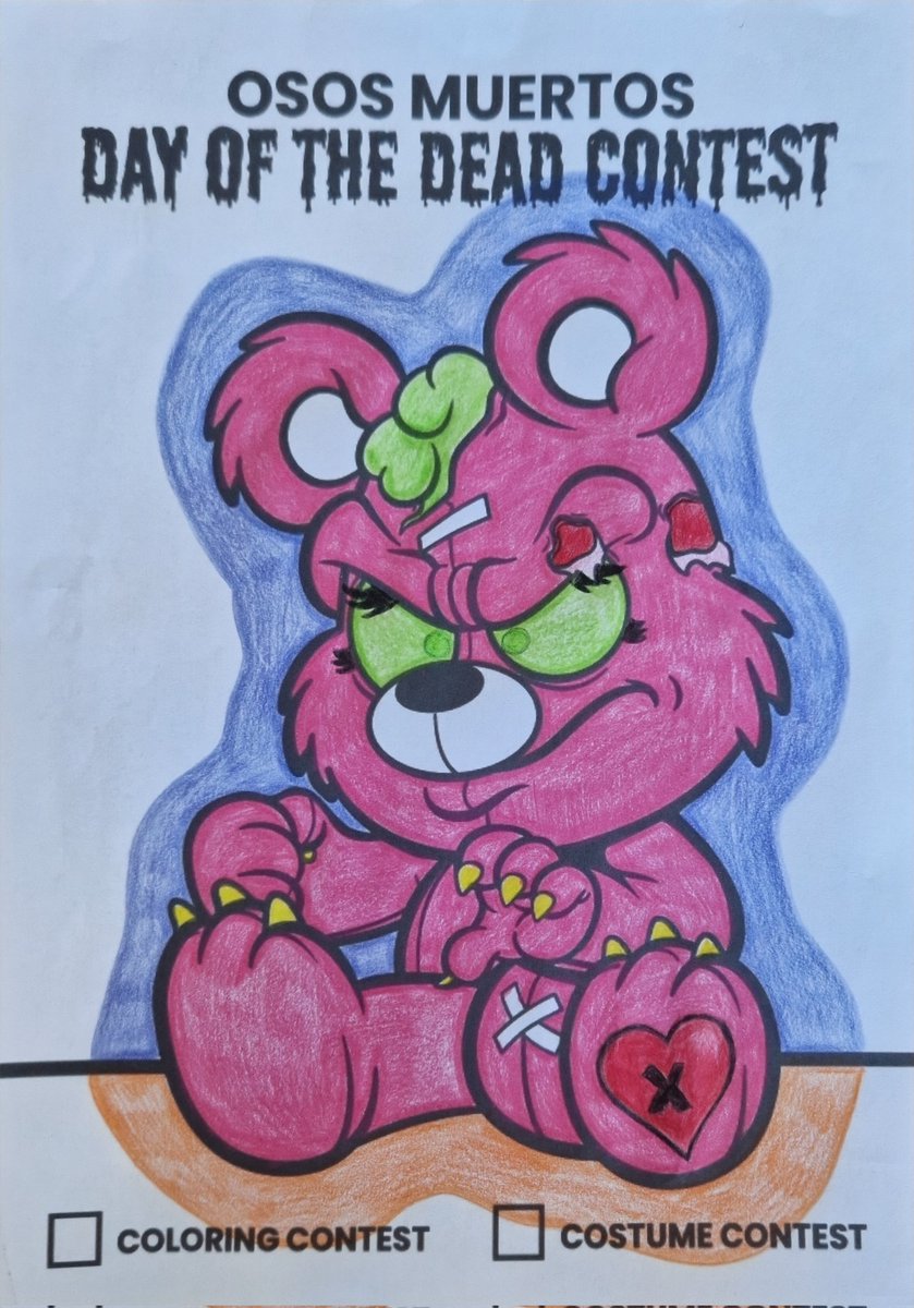 My wife did some colouring of the #DOTD <a href="/Osos_Muertos/">O͓̽s͓̽o͓̽s͓̽ ͓̽m͓̽u͓̽e͓̽r͓̽t͓̽o͓̽s͓̽ 🧸🔪🩸</a>

I love the ❤️ tat that she added. Can't wait to see what my nieces come up with. 

<a href="/CrankyClowns/">Cranky Zombie Clowns Trait Group</a> <a href="/PCK_eth/">PCK</a>
#CrankyZombieClowns
 x.com/CrankyClowns/s…