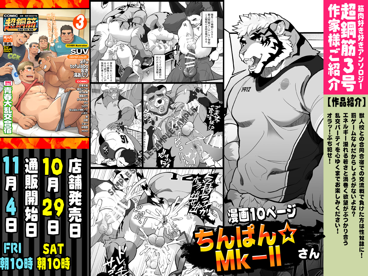 BG_port's tweet photo. 【超鋼筋03は10月29日店舗先行発売開始!!】
ラストはちんぱん☆Mk-IIさん！獣人校との合同合宿での交流戦で負けた方は性奴隷に！罰ゲームなんだからしょうがないよな？😈💕エネルギー溢れる若さと渦巻く欲望がぶつかり合う乱交パーティを心ゆくまでお楽しみください！オラッ！ぶち犯せ！🍆💦💦 https://t.co/FHZjWVGBWI
