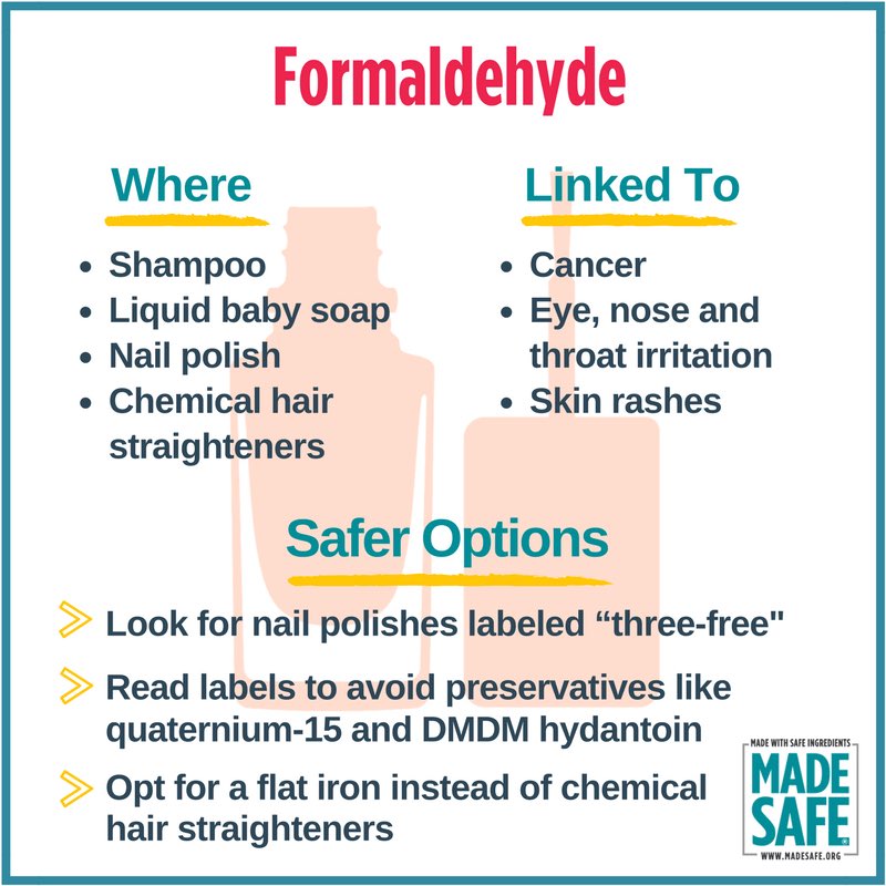 madesafehq's tweet photo. Formaldehyde is a common ingredient in baby and personal care products, nail polish and other salon products, particle board and furniture. https://t.co/Y9l4csNux4 #formaldehyde #beauty #SaturdayMorning #madesafe #cleanbeauty https://t.co/wEpHuSfOCq