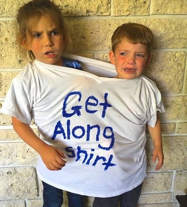 I'm tempted to try this get along shirt this morning for my small 2... is it a full moon 🤯?

#ParentTwitter #SaturdayMorning