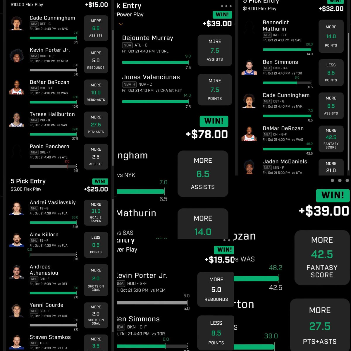 Ja2oa05's tweet photo. Another solid night for the @Propulation_ fam ! The grind never stops ! Come join the family ! #dfs #PrizePicks #underdogfantasy https://t.co/8biSJQKU21