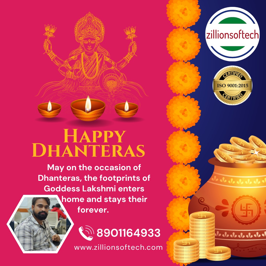 zillionsoftech's tweet photo. Dhanteras, also known as Dhanatrayodashi, is the first day that marks the festival of Diwali in India. It is celebrated on the thirteenth lunar day of Krishna Paksha in the Hindu calendar month of Ashwin.
#happydhanteras #happydhanteras2022 #happydiwali https://t.co/geedmTHPy7