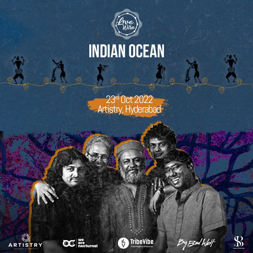 ArtistryLiveX's tweet photo. #LiveWire Ft. @indianoceanband performing live Artistry, Hyderabad this Sunday, Oct 23 6PM onwards 
Tickets : https://t.co/X4WKqslskn
#IndianOceanLive https://t.co/XeCZdY6CM7