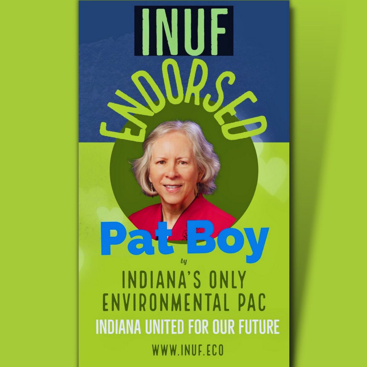 INUF endorsed this candidate.
Pat Boy cares about our environment.
Follow Pat Boy on Facebook: StateRepPatBoy
Visit her website: patboy.org

Let's send Pat back to The House of Representatives

#votingrights
#earlyvoting
#environmentprotection
#wetlands