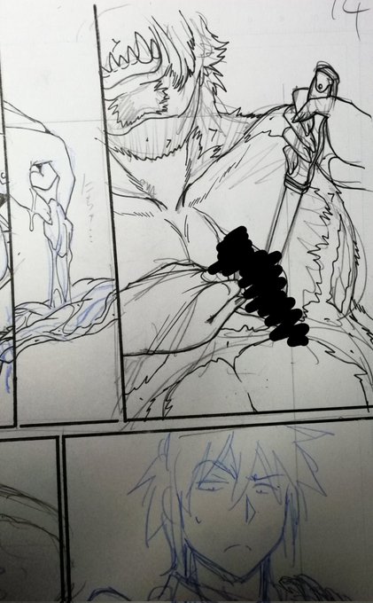 倒したゴブリン(類人猿みたいな感じだが)の胸を開いて魔法石を取り出すシーンだが、切開した部分がマズイ形になってしまった気がするぞ。 