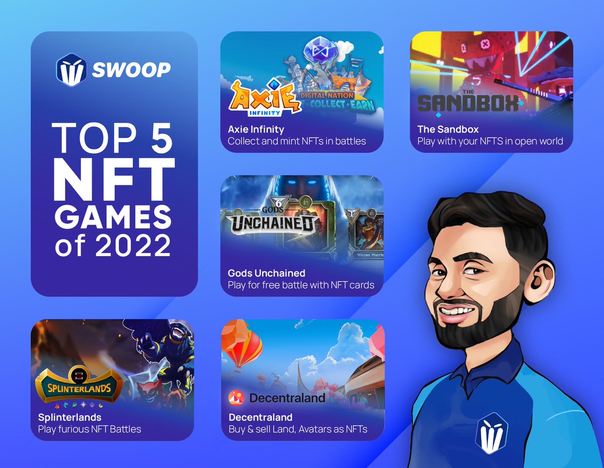 Top 5 Blockchain Games of 2022:

1.  Axie Infinity
2. The Sandbox
3. Gods Unchained
4. Decentraland
5. Splinterlands

Which ones have you played so far?
