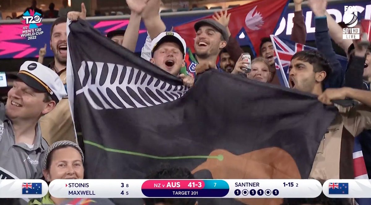 cricketcomau's tweet photo. Ah yes, the 𝙧𝙚𝙖𝙡 New Zealand flag.

#T20WorldCup https://t.co/aPIHCbNq7a