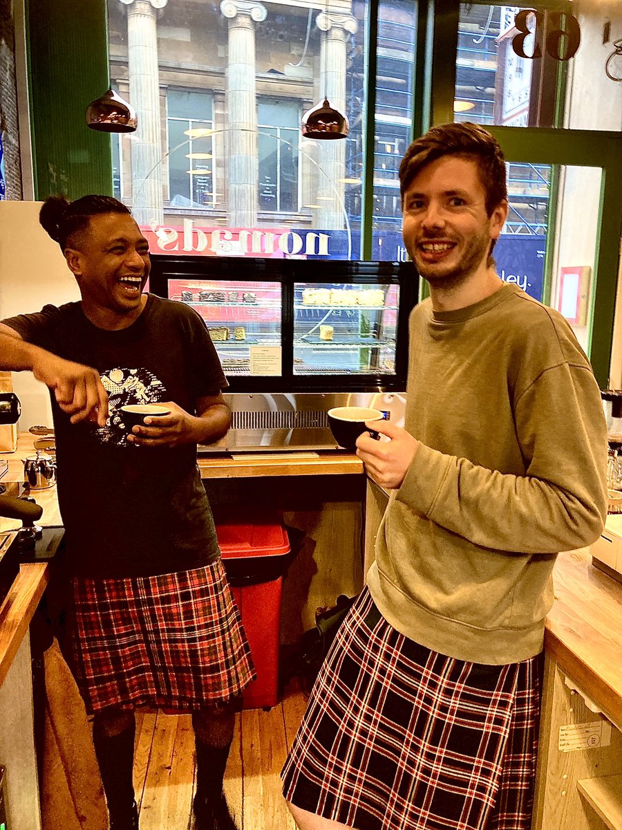Introducing you to the #kiltedbaristas. Collaborating with <a href="/Houstonkilts/">Houston Kiltmakers</a>