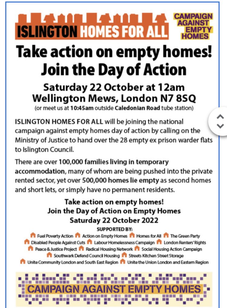 street_storage's tweet photo. It’s the #CAEH Day of Action today. We stand with protestors today outside #PentonvillePrison. Hundreds of people sleeping out and these buildings lie empty for years on end. It is a disgrace. @homes4alluk @emptyhomes @IslingtonH4All @IslingtonBC @MoJGovUK #FillEmUp https://t.co/Yq9clW2MvW