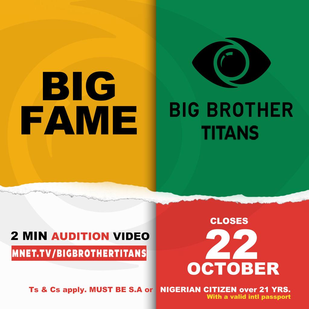 The last day to audition is here.This could be your one shot at BIG FAME, take it. #BBTitans