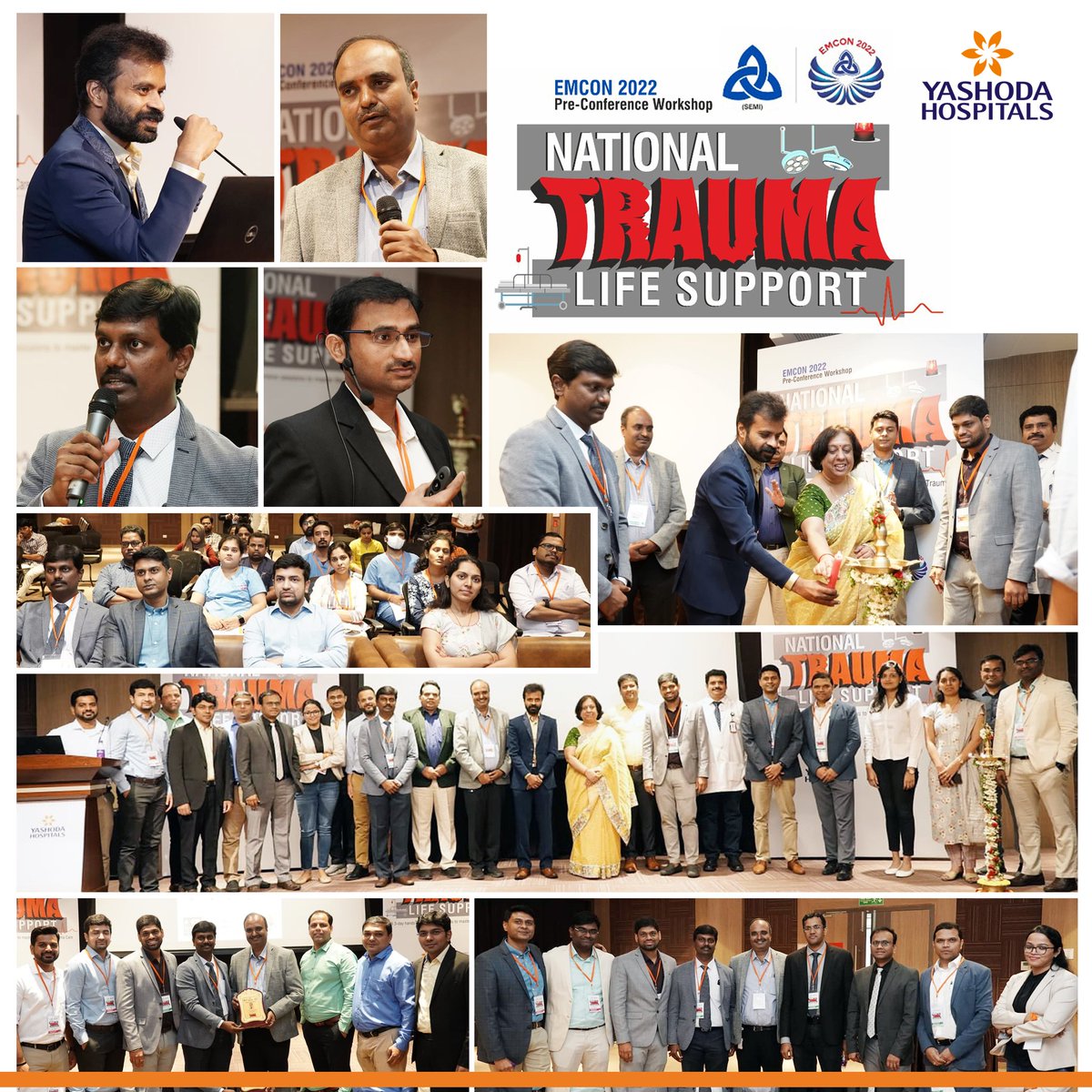 YashodaHospital's tweet photo. The National trauma life support workshop is designed to educate medical professionals about the right tools and the best methods to effectively treat trauma patients. 

#AdvancedTraumaLifeSupport #traumapatients #workshop #diagnosticservices #Healthcare  #YashodaHospital https://t.co/hO5qx1pVIB