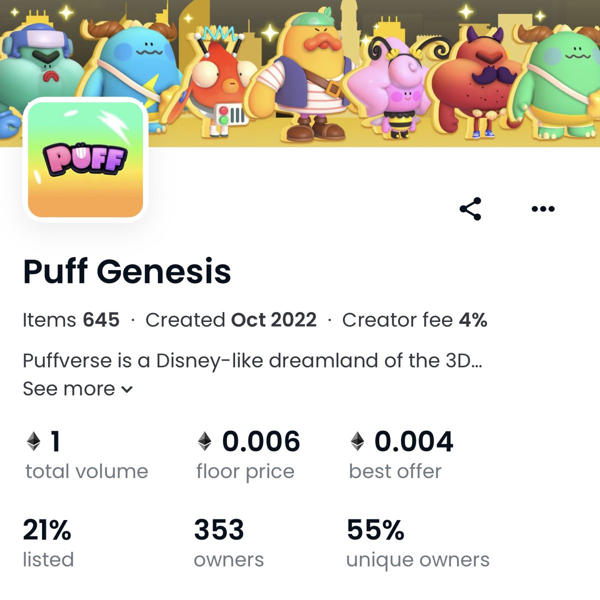 The number of #PuffGenesis holders increased like crazy! 🚀 Did you get your wanted Genesis? 🖍️ Check the Luck Value your Genesis was born with! 🗣️ Show your value & see who got the highest one! Join Lucky Draw w/ an 80% possibility if you haven't yet 🔗 puffverse.pro/mint
