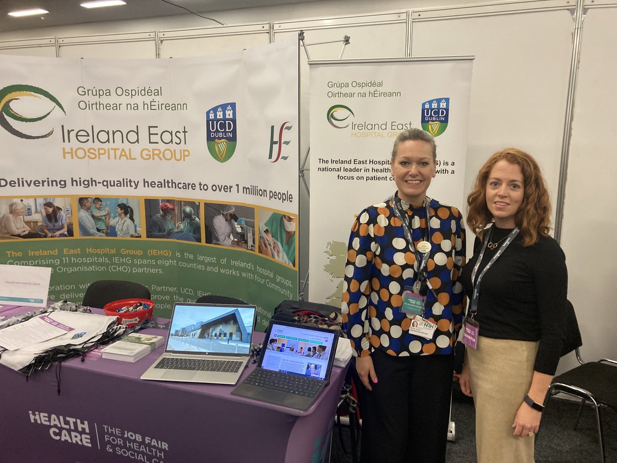 LisaHel66407148's tweet photo. Delighted to be at the Healthcare Job Fair in the RDS this morning with our colleagues from Ireland East Hospital Group. https://t.co/UTigOjiuiI