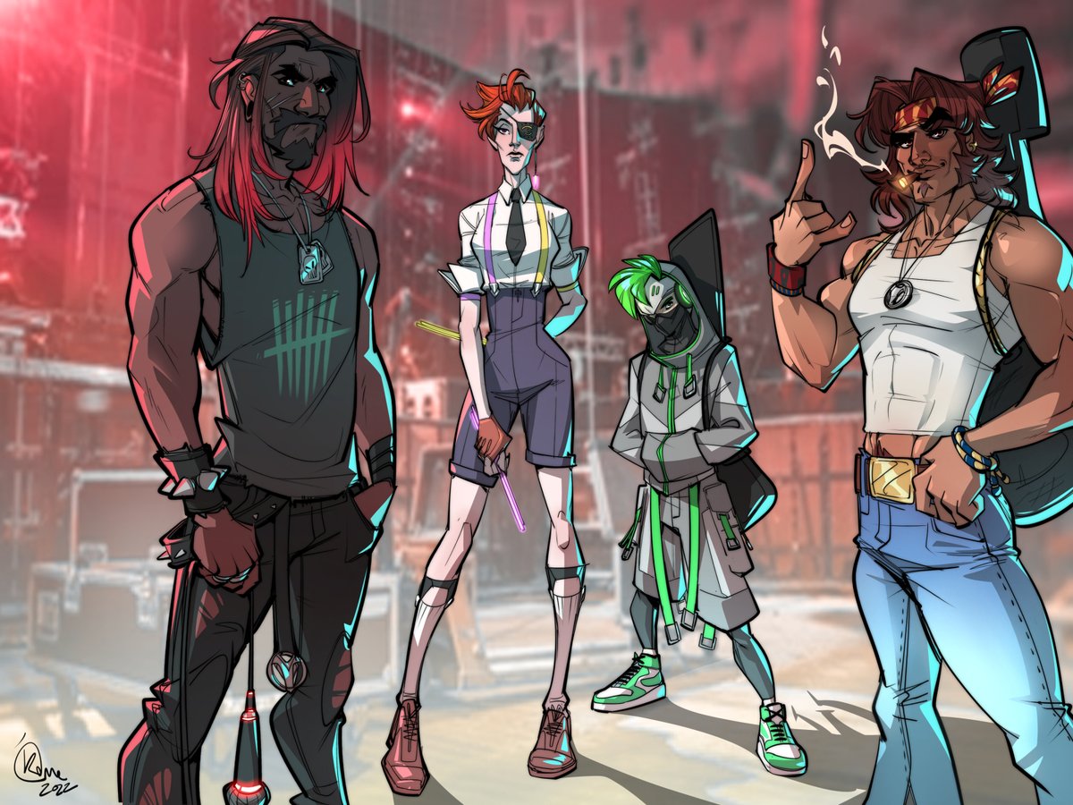 The Blackwatch gang, but what-if they were a multi-genre band from the early 2000s. 🎸🤟