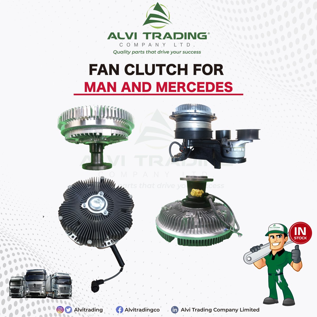 AlviTrading's tweet photo. Did you know?

A fan clutch is a thermostatic engine cooling fan that can freewheel at low temperatures when cooling is not needed, allowing the engine to warm up faster, relieving unnecessary load on the engine. 

Get genuine fan Clutch for your MAN, Actros, Axor and Atego. https://t.co/WiO8WttifO