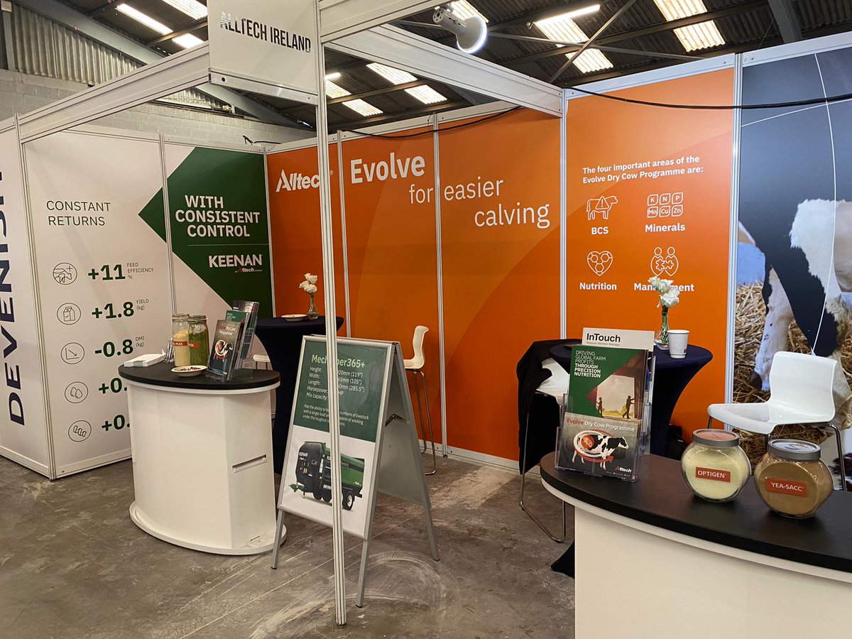 All ready here in Millstreet for Day 2 of the National Dairy Show - Ireland 🐄

Call to Stand C13 to talk to our Alltech, KEENAN and InTouch team for feed management tips this Winter and nutritional advice!
