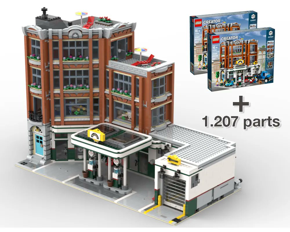Rebrickable's tweet photo. 10264 - Big (Corner) Garage by HerrKnut #LEGO https://t.co/y51BU00zD8 https://t.co/weL6jUbAv3