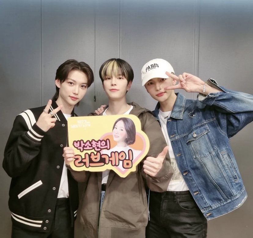 felix, seungmin &amp; hyunjin for park so hyun’s love game radio ❤️ <a href="/Stray_Kids/">Stray Kids</a>