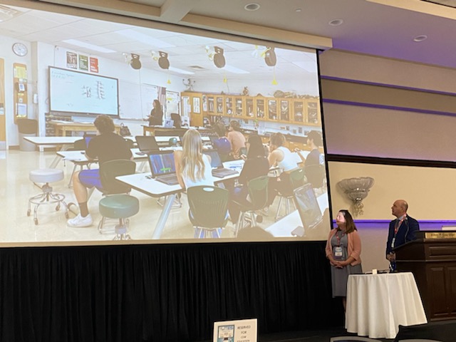 3VTechnology's tweet photo. What a great day at the @litechsummit learning about cutting edge technology and celebrating our very own @MrsRubyEDU Deidre Rubenstrunk who won the 2022 Fred Podolski Leadership and Innovation in Technology Visionary Award! 
#3VTech
#3VEdTechCoaches https://t.co/hNQsQVlW8R