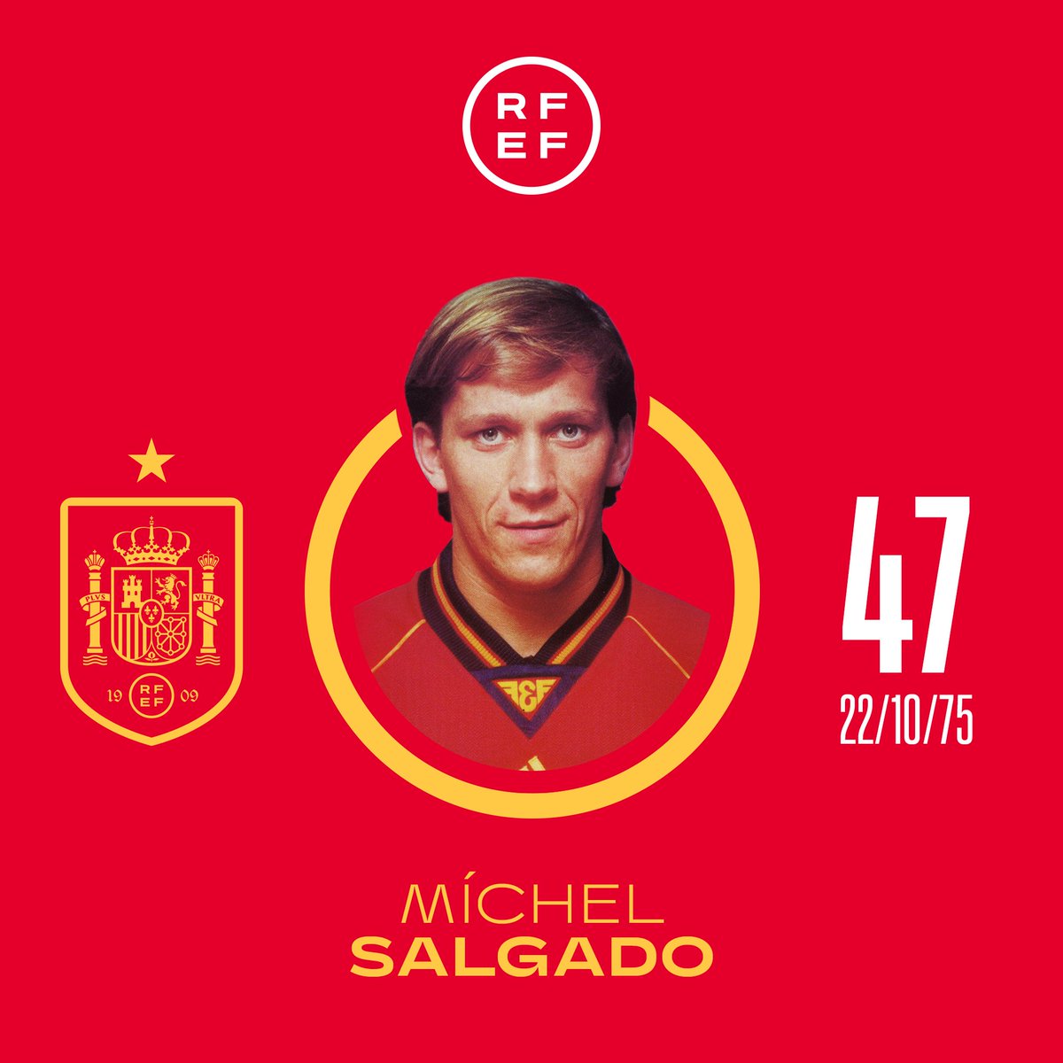 🎂 ¡Feliz cumpleaños para Míchel Salgado (@TheRealSalgado)! 🇪🇸 El legendario lateral gallego, 53 veces internacional y mundialista con la @SEFutbol, cumple 47 años. 🥳 ¡Muchas felicidades! 🥳