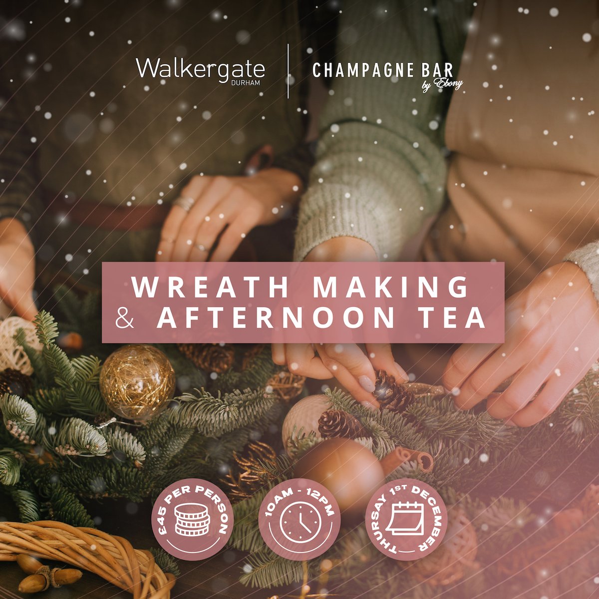 This December, visit @EnjoyWalkergate and inspire your #creativity with a luxury wreath-making workshop, followed by afternoon tea at @EbonyChampagne_! 🌿🎅🏻🥂 👉🏻 bit.ly/WreathMaking_a… #Durham #CountyDurham