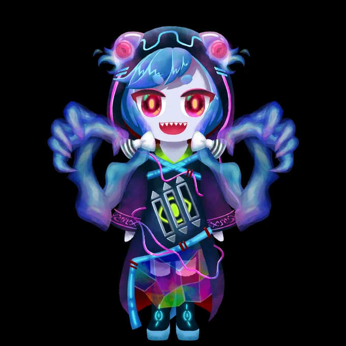 やった〜〜〜〜〜!!!やったぞ!!!パーツ作画完!!!!!うおおおお見てフォロワー!!!めちゃ綺麗だ!!めちゃ可愛い!!!最高だろ!!!総レイヤー数制服:約90枚 クトゥルフ:約540枚大変だけど楽しかった〜〜〜!!! 