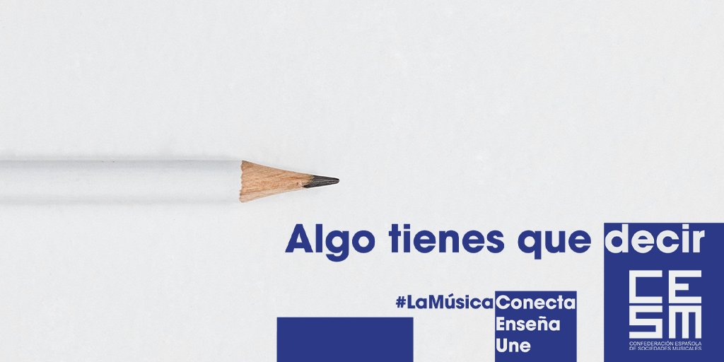 CESociedadesM's tweet image. Sabemos que ALGO TIENES QUE DECIR!

La CESM te da la oportunidad de escribir en nuestra web tus opiniones sobre el mundo actual de las Sociedades Musicales.

¿Cómo? Escribe a comunicacion@coessm.com y lo sabrás.

#LaMúsicaConecta #LaMúsicaEnseña #LaMúsicaUne