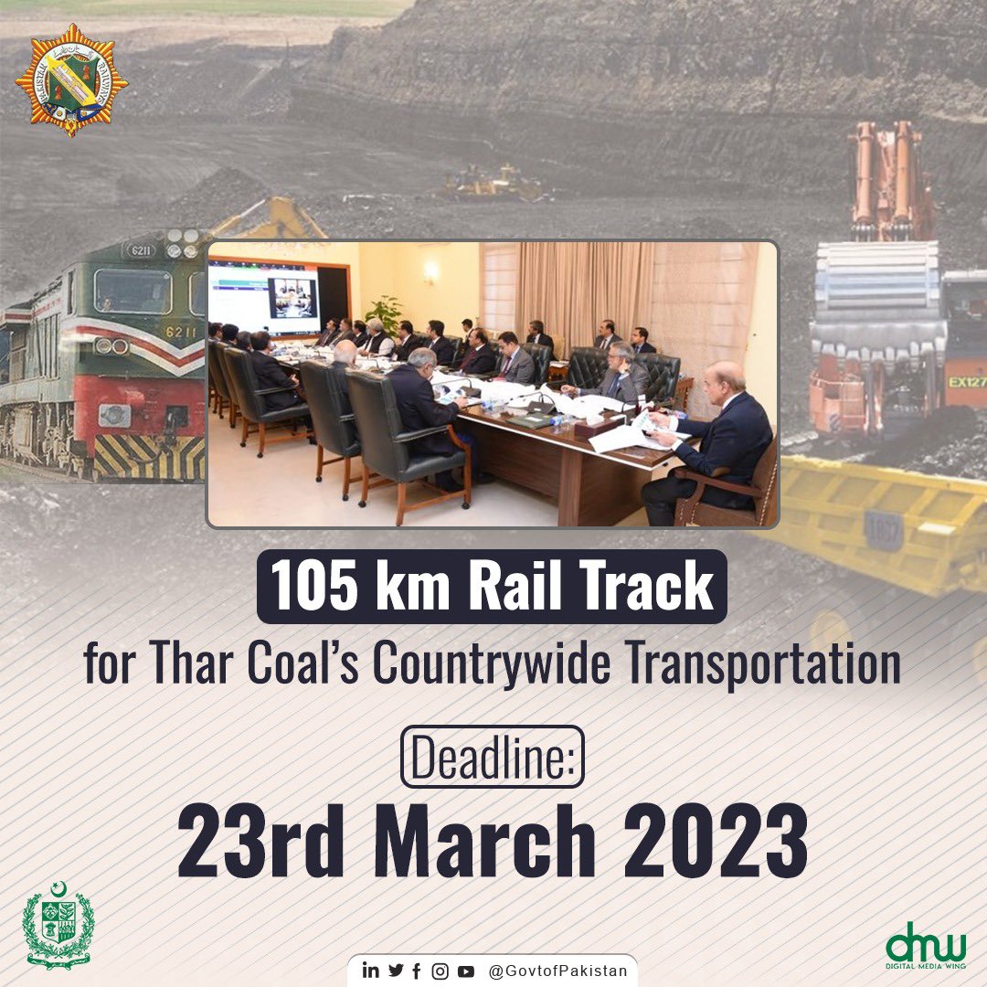 Rail track from Chhor to Islamkot would cost Rs 58 billion, equally to be borne by both the federal and Sindh governments. It will facilitate the transportation of Thar coal to power and cement plants as well as brick kilns across the country.