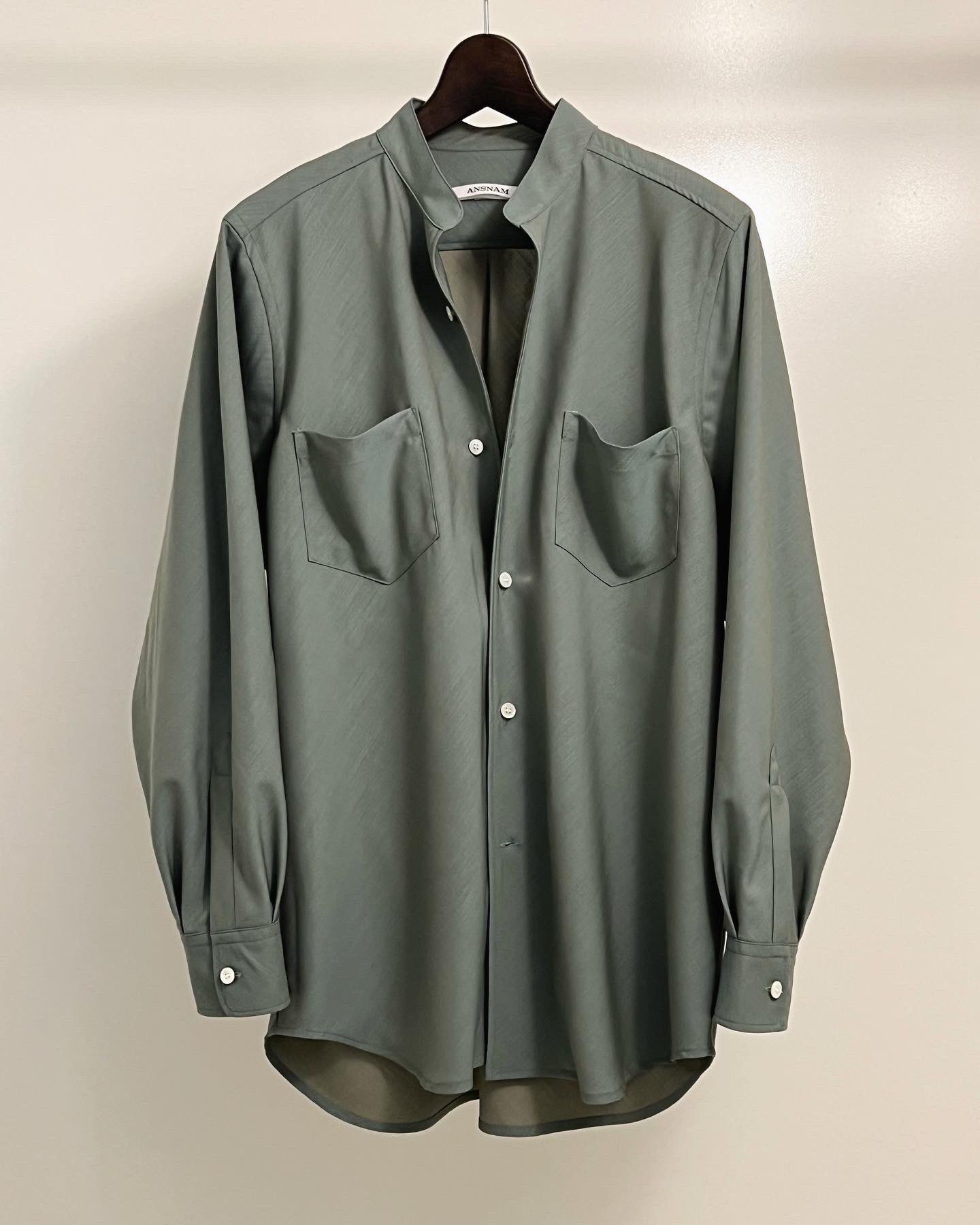 ansnam バイアスシャツ