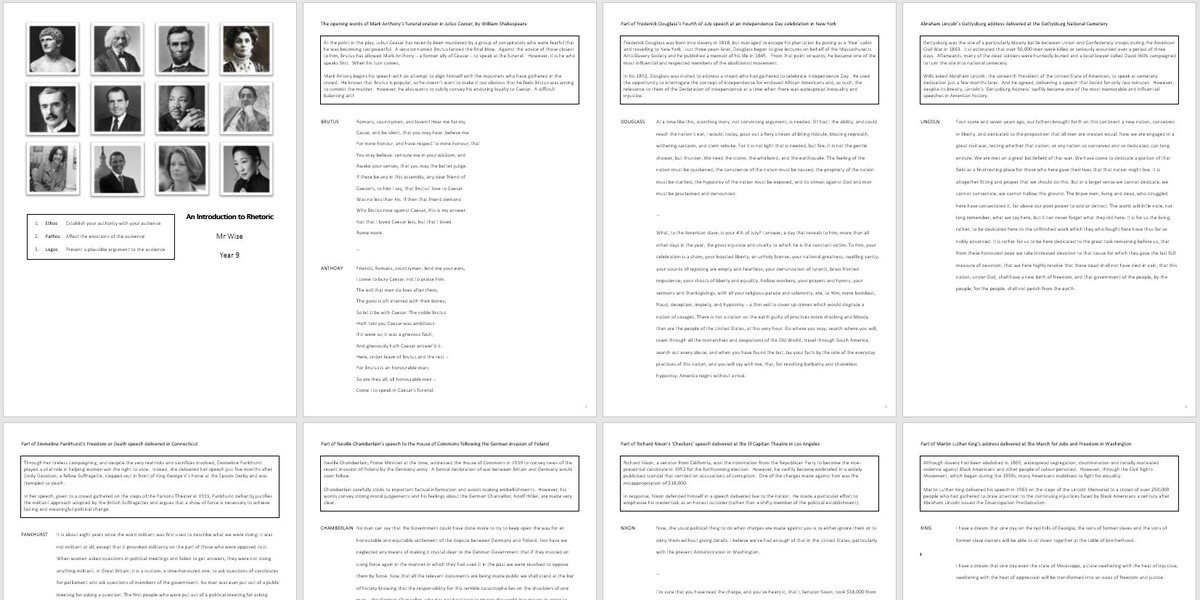 DoWise's tweet photo. Introduction to Rhetoric booklet >> https://t.co/ZA7eBbOqVb

➡️ Shakespeare
➡️ Douglass
➡️ Lincoln
➡️ Pankhurst
➡️ Chamberlain
➡️ Nixon
➡️ Milk
➡️ King
➡️ Ephron
➡️ Obama
➡️ Gillard
➡️ Oh https://t.co/mxibQE08lV