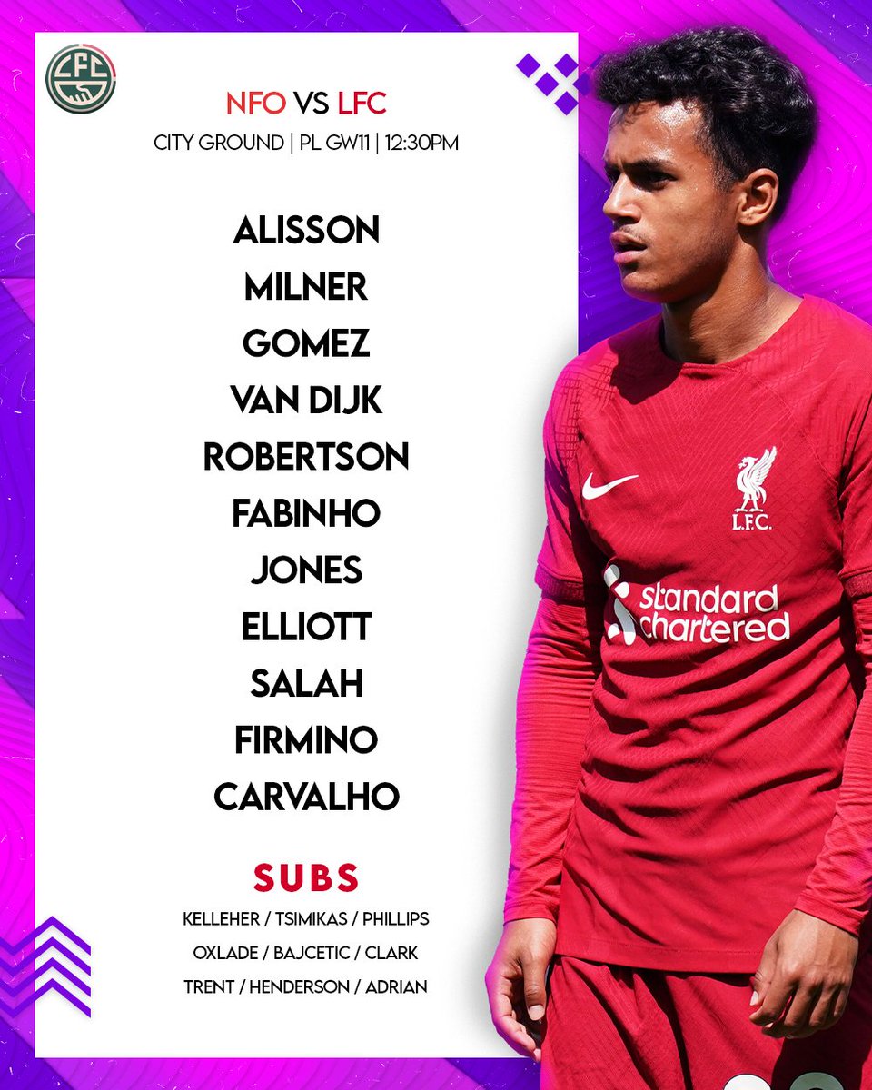 LFCTransferRoom's tweet photo. ℹ️❗️𝗧𝗘𝗔𝗠 𝗡𝗘𝗪𝗦: Here’s how #Liverpool line up today against Nottingham Forest, thoughts?👀🤔#NFOLFC https://t.co/s1pYwhLDnD