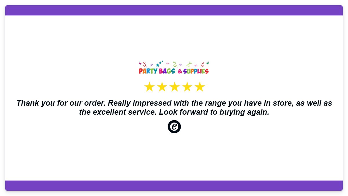 PartyBags_PBS's tweet photo. What customers say about their experience with us 🥰

#birthdaypartyideas #birthdayparty #shoplocal #littlehampton #partybagsandsupplies #partythings2go https://t.co/w46Ua4NBtN