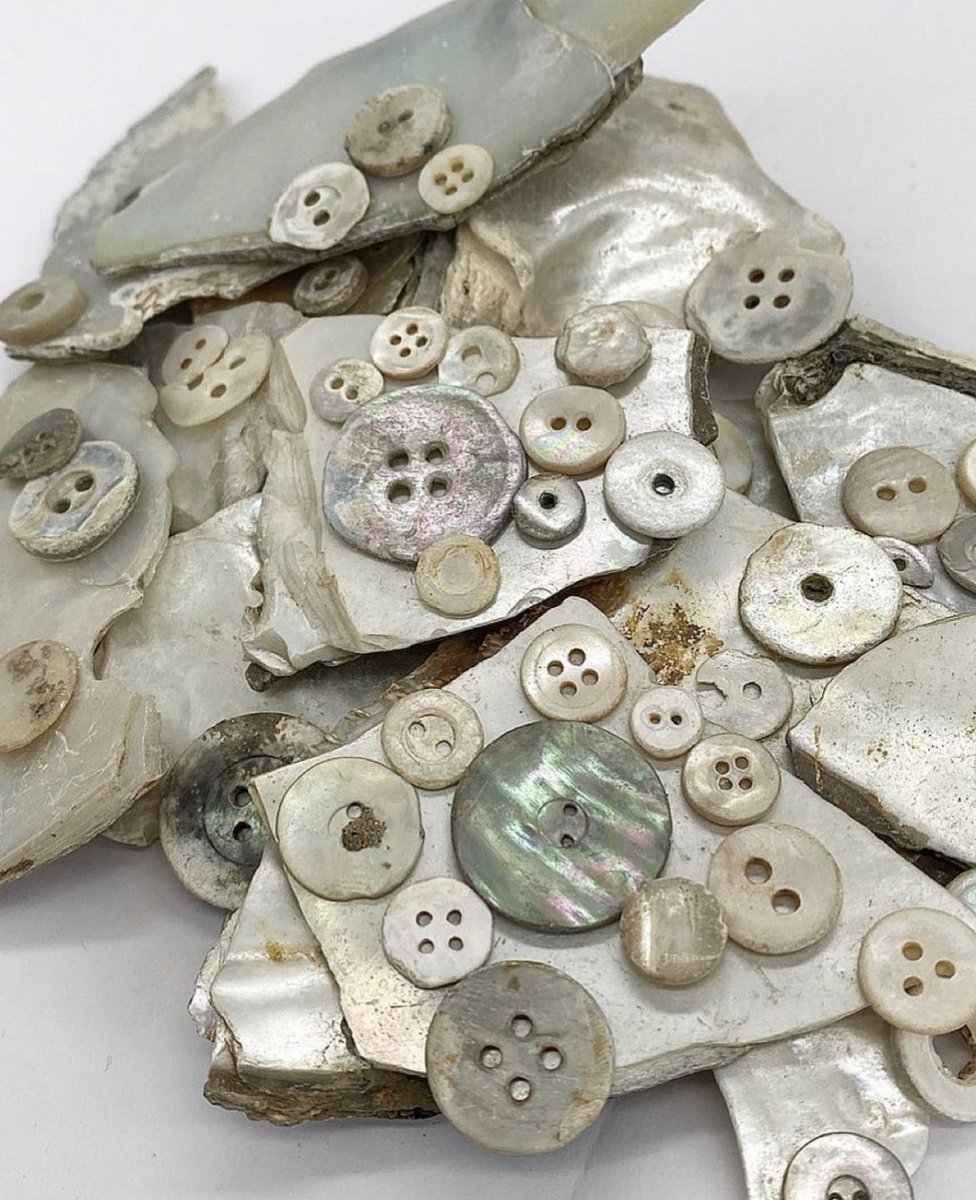 #Thames #found Mother of #pearl buttons on Thames found mother of pearl (probably the waste from making these #buttons...) #mudlarking