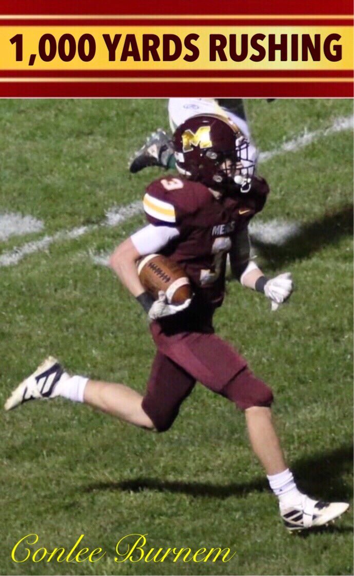 Congratulations Conlee Burnem on surpassing the 1,000 yd Rushing mark this season!!! 
👏👏👏👏👏👏👏👏👏👏👏👏