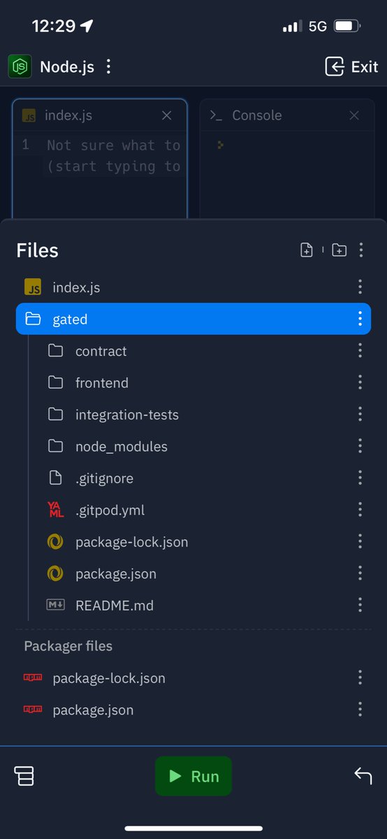 0xjjpa's tweet photo. Aright Iβve gotta admit the @Replit mobile app is quite neat.
I can see a world where people wipe out insane apps from their mobile phone during their commute π
Hereβs a bootstrap of the @NEARProtocol create-near-app from my phone, crazy!
#noDesktop https://t.co/uSzbpt8yjd