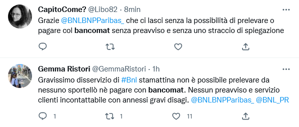 AndreaCerase's tweet photo. #bancomat: sento e leggo di disservizi su circuiti #BNL #BNPParisbas #Unicredit: anyone else? https://t.co/XacPihxQJB